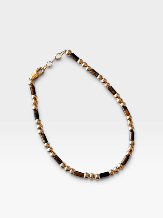 Gold Bead & Tiger's Eye Bracelet