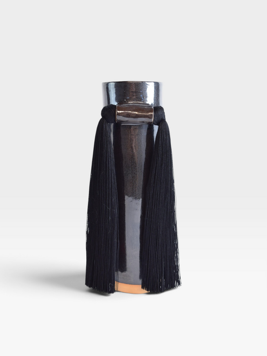 Stoneware Fringed Vase #531 | Black