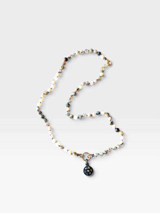 Opal & Pavé Diamond Necklace