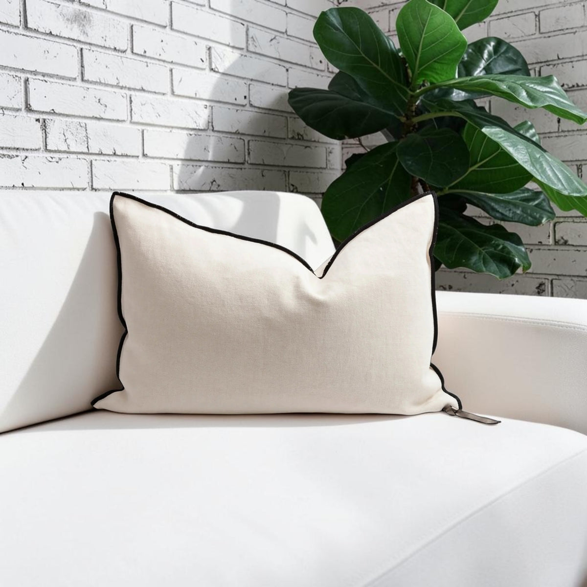 Stone Washed Linen Square Pillow Cover | Fior di Latte (Multiple Sizes)