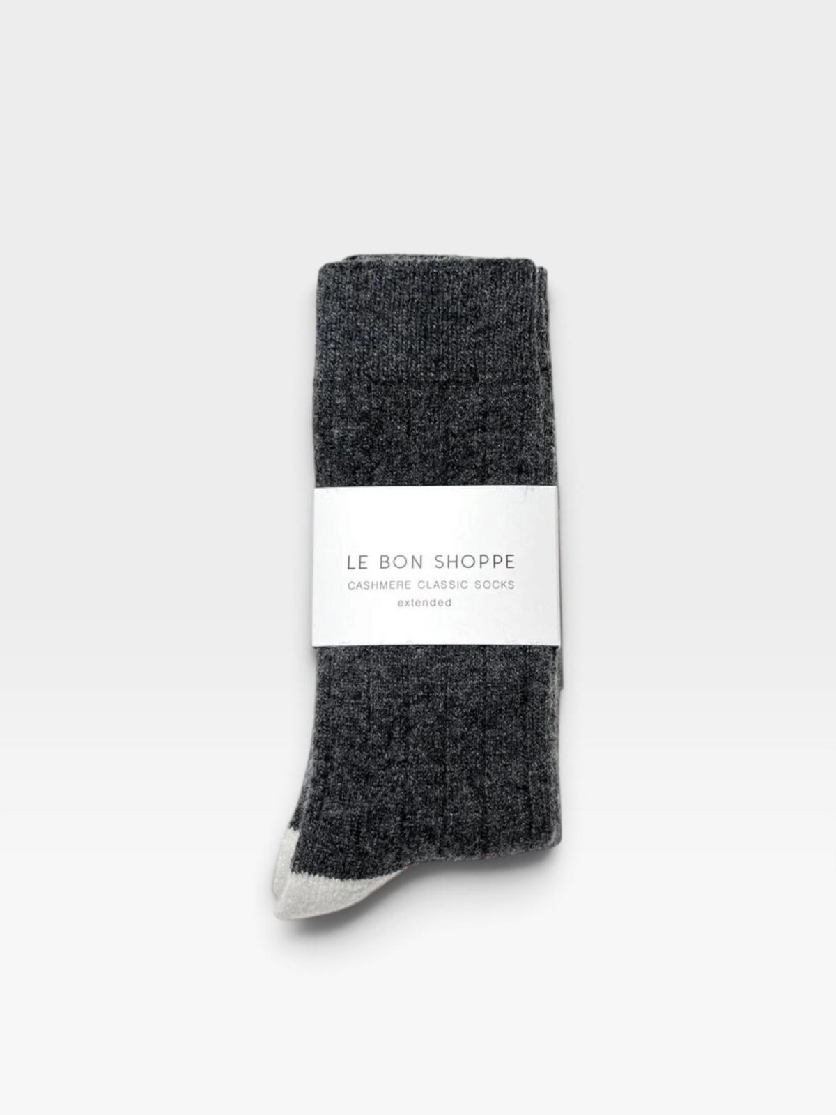 Extended Cashmere Classic Socks | Charcoal Melange