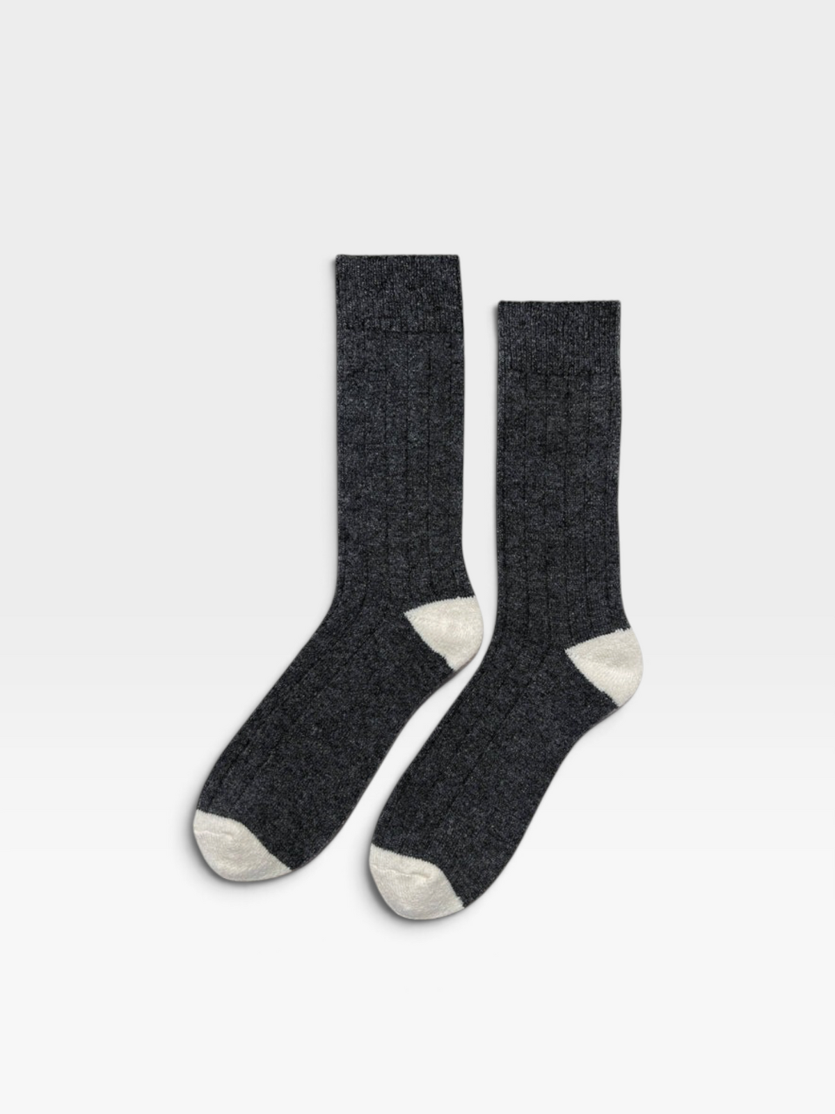Extended Cashmere Classic Socks | Charcoal Melange