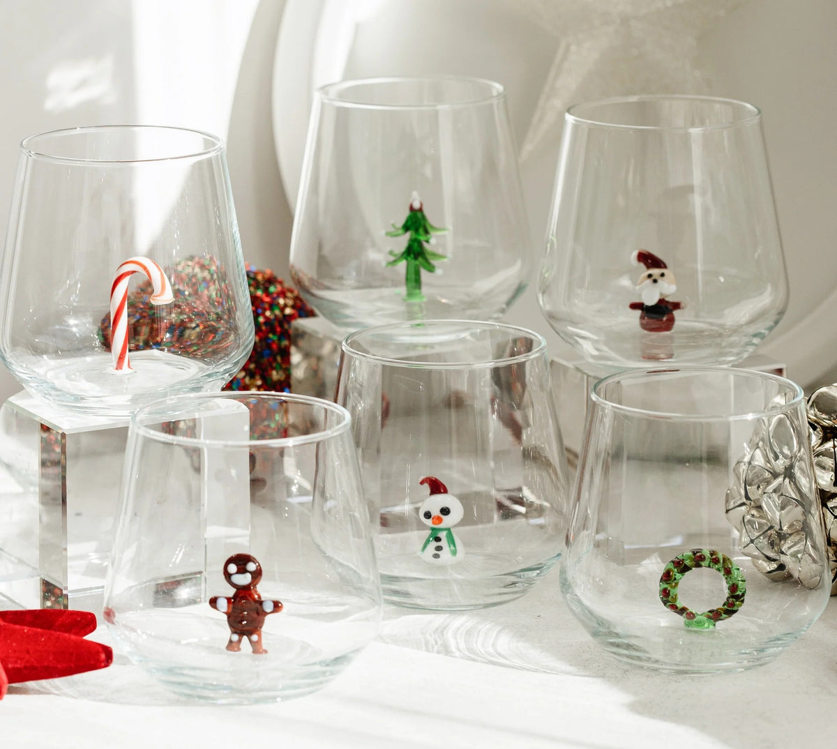 Minizoo Drinking Glasses (Set of 6) | Christmas
