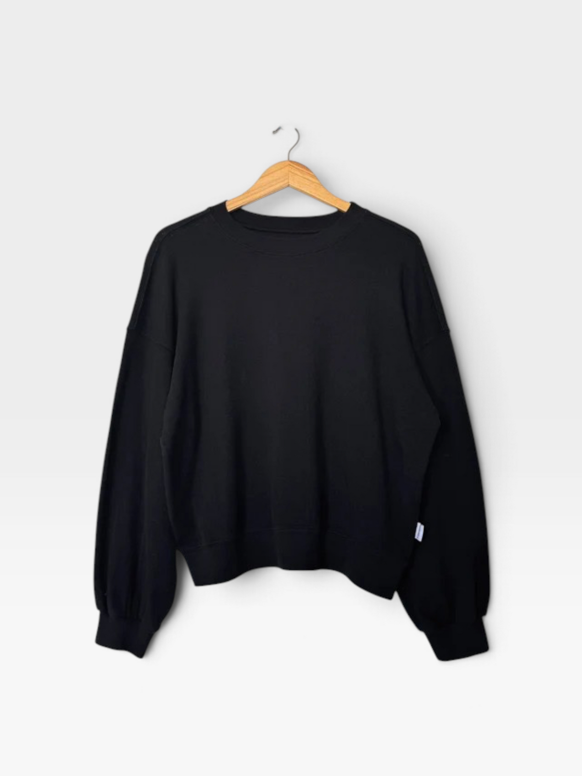 Pointelle Core Sweatshirt | Black