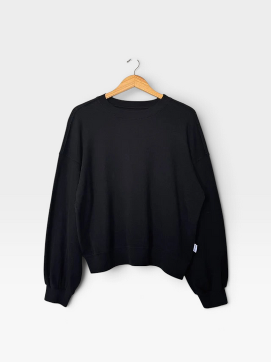 Pointelle Core Sweatshirt | Black