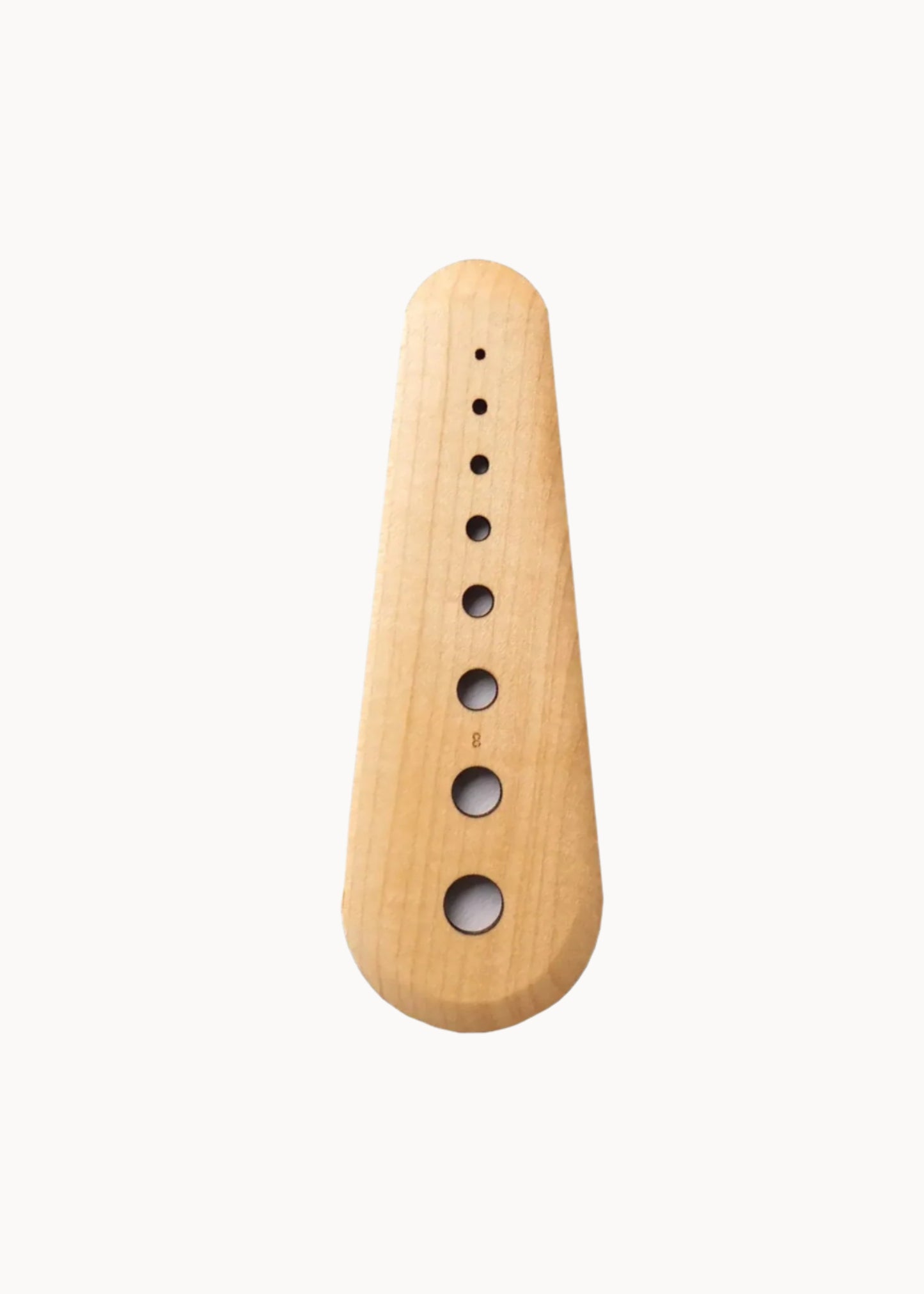 Maple wood herb stripper tool on a light gray background