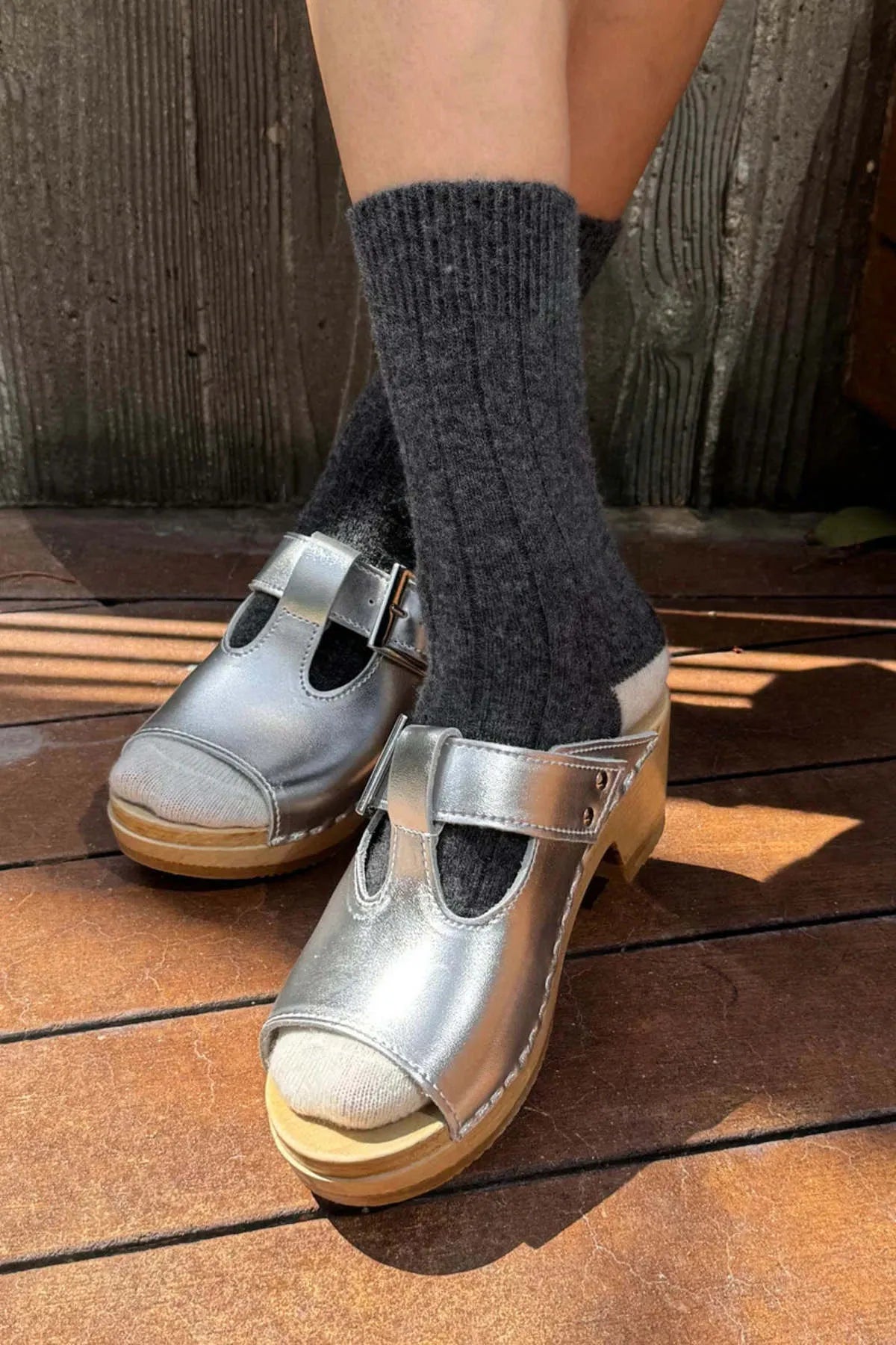Extended Cashmere Classic Socks | Charcoal Melange