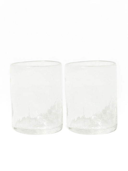 Oaxacan Handblown Clear Glass Tumbler (Set of 6) | Medium
