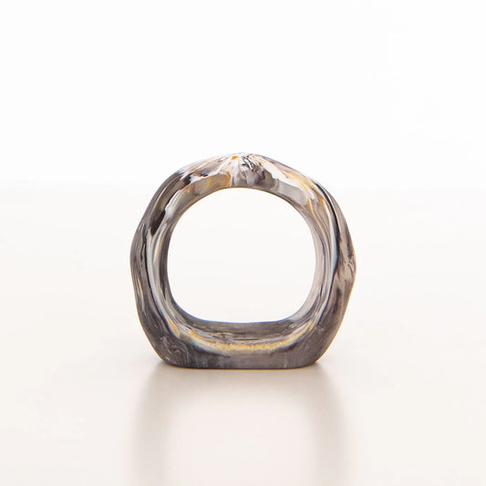 Marbled Resin Napkin Ring | Mocha