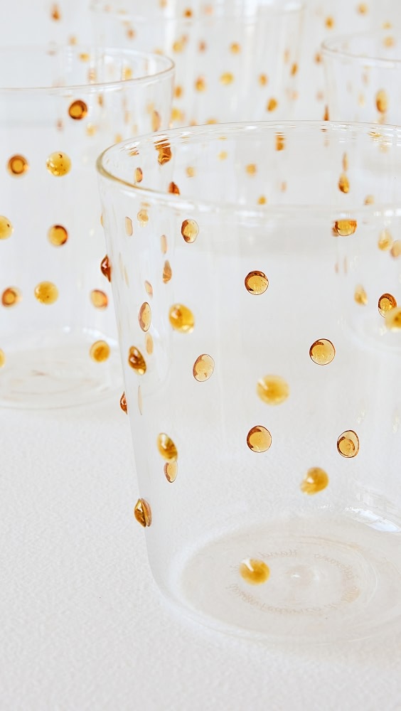 Glass Party Tumbler (Set of 6) | Golden Dot
